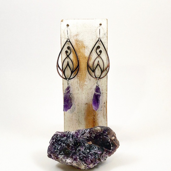 Amethyst Magic Lotus Earrings - Picture 7 of 9